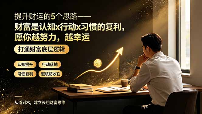 (19233期)付费文章:提升财运的5个思路——财富是认知x行动x习惯的复利,愿你越努力,越幸运-靠谱项目库