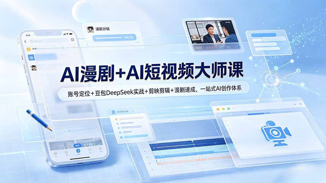 (19147期)AI漫剧+AI短视频大师课:账号定位+豆包DeepSeek实战+剪映剪辑+漫剧速成,一站式AI创作体系-靠谱项目库