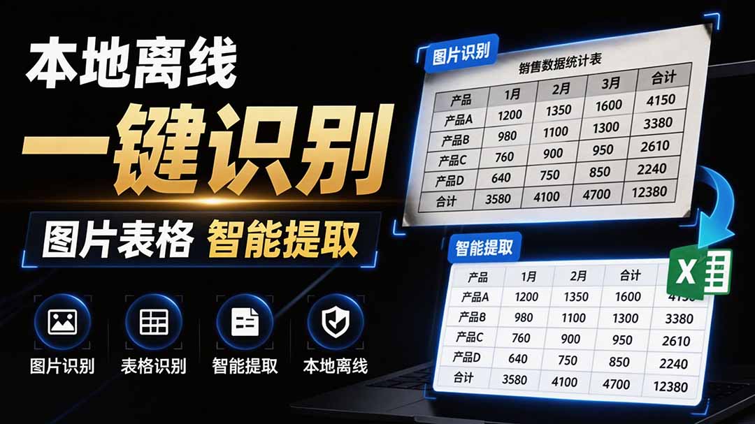 (19609期)体积仅70MB,图片一键智能提取表格工具来了!完全免费且离线使用,FastOCR智能表格识别软件V1.0-靠谱项目库