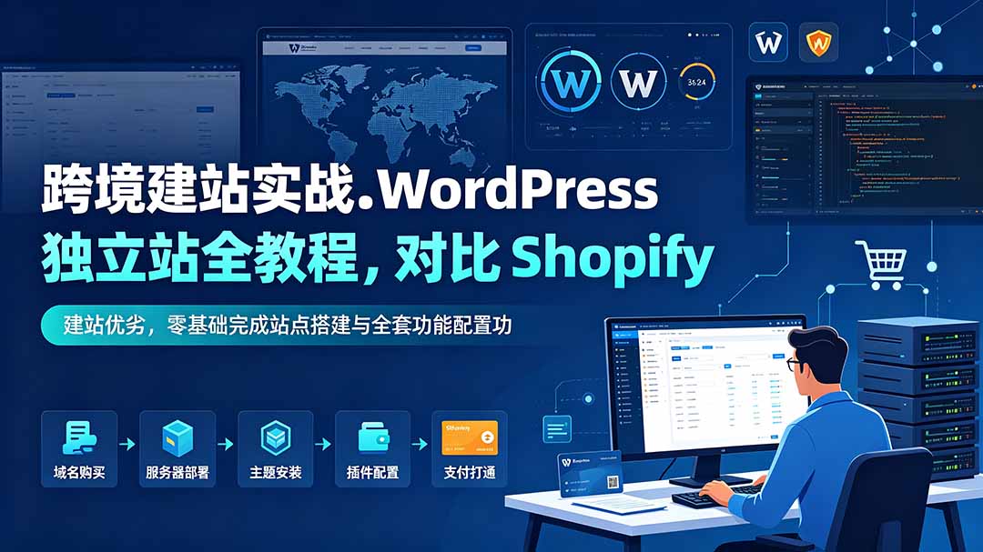 （19546期）跨境建站实战：WordPress 独立站全教程，对比 Shopify 建站优劣，零基础完成站点搭建与全套功能配置-靠谱项目库