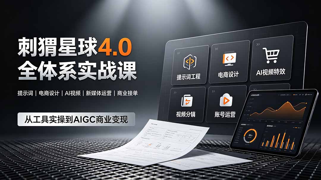 （19224期）刺猬星球4.0全体系实战课，覆盖提示词工程、电商设计、AI视频特效与新媒体运营，一站式掌握AIGC商业核心技能-靠谱项目库