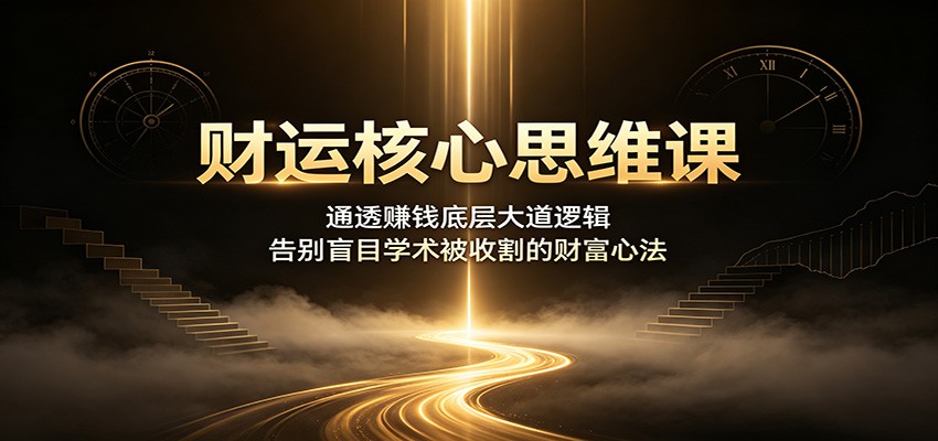 财运核心思维课：通透赚钱底层大道逻辑，告别盲目学术被收割的财富心法-靠谱项目库
