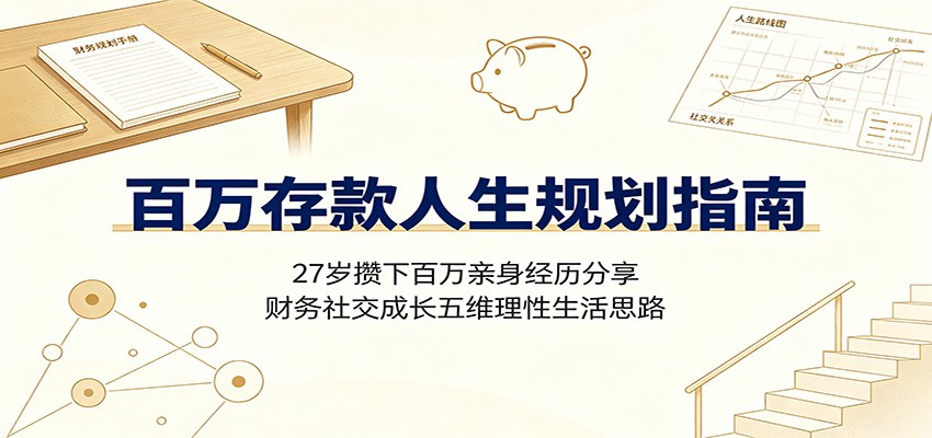 百万存款人生规划指南:27岁攒下百万亲身经历分享,财务社交成长五维理性生活思路-靠谱项目库