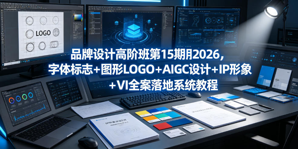 品牌设计高阶班第15期2026,字体标志+图形LOGO+AIGC设计+IP形象+VI全案落地系统教程-靠谱项目库