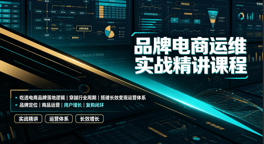 品牌电商运维实战精讲课程｜吃透电商品牌落地逻辑、穿越行业周期、搭建长效变现运营体系-靠谱项目库