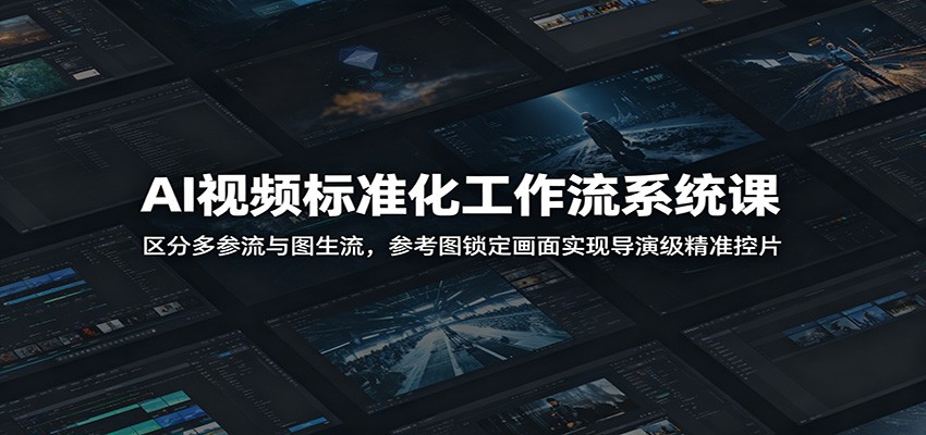 AI视频标准化工作流系统课:区分多参流与图生流,参考图锁定画面实现导演级精准控片-靠谱项目库