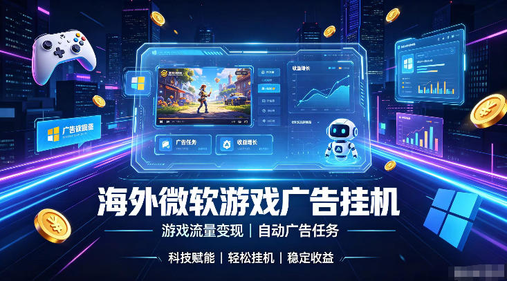 海外游戏广告自动挂G，轻资产海外副业风口，单设备稳定产出500+【揭秘】-靠谱项目库