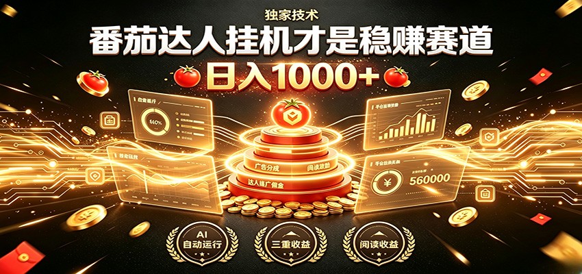 别再瞎找副业！番茄达人挂机才是稳赚赛道 日入1000+-靠谱项目库