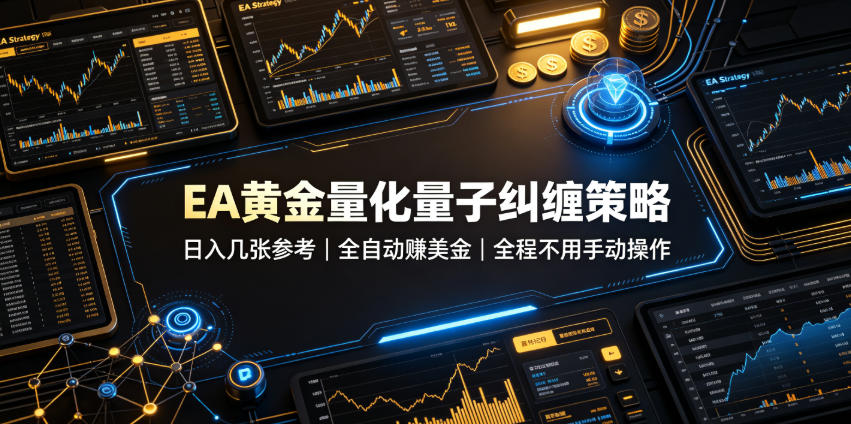 EA黄金量化量子纠缠策略，日入几张，全自动賺美金，全程不用手动操作！【揭秘】-靠谱项目库