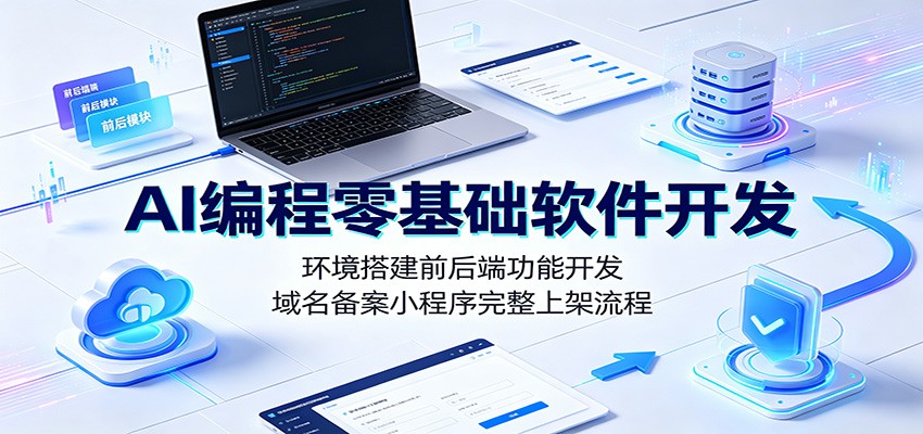 AI编程零基础软件开发：环境搭建前后端功能开发，域名备案小程序完整上架流程-靠谱项目库