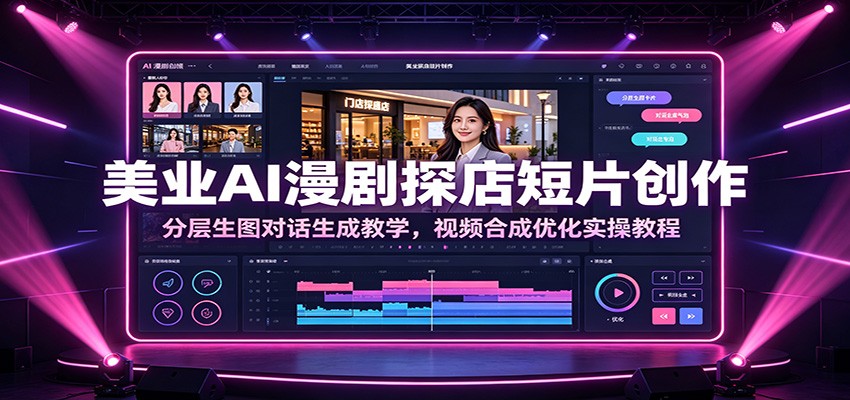 美业AI漫剧探店短片创作:分层生图对话生成教学,视频合成优化实操教程-靠谱项目库