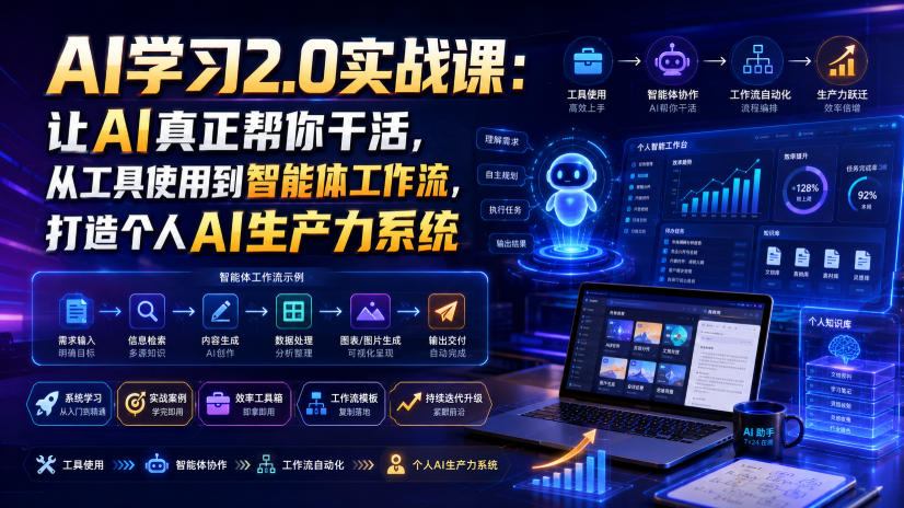 AI学习2.0实战课:让AI真正帮你干活,从工具使用到智能体工作流,打造个人AI生产力系统-靠谱项目库