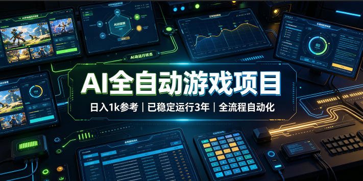 AI全自动游戏项目，日入1k，已稳定运行3年躺賺，全流程自动化！【揭秘】-靠谱项目库