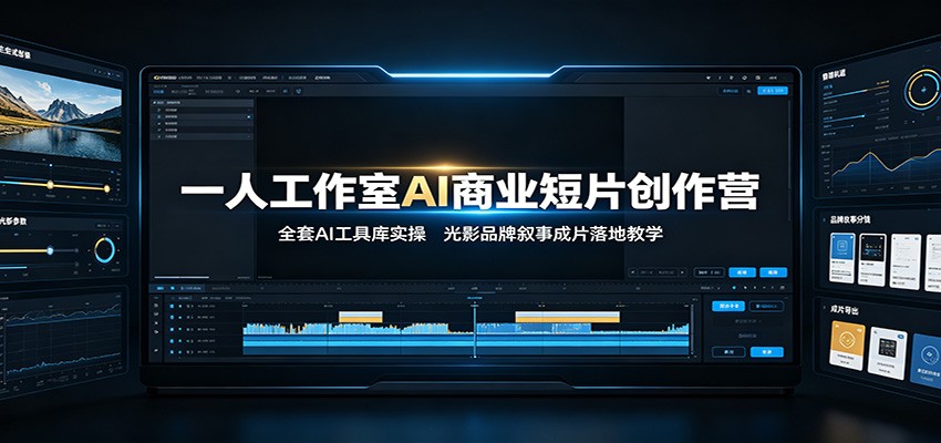 一人工作室AI商业短片创作营：全套AI工具库实操，光影品牌叙事成片落地教学-靠谱项目库