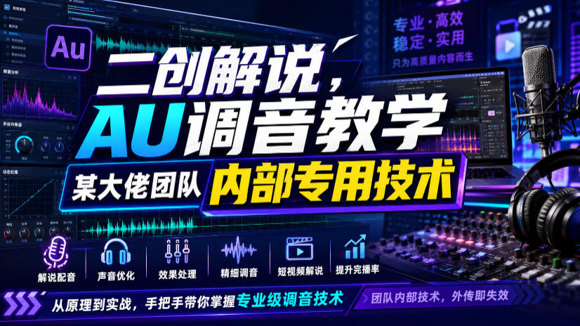 二创解说AU调音教学,某大佬团队内部专用技术-靠谱项目库