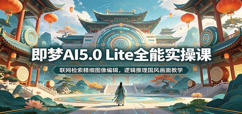 即梦AI5.0 Lite全能实操课:联网检索精细图像编辑,逻辑推理国风画面教学-靠谱项目库