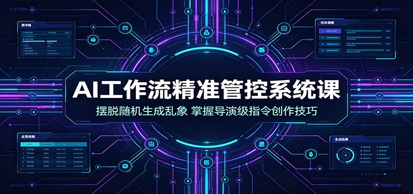 AI工作流精准管控系统课：摆脱随机生成乱象，掌握导演级指令创作技巧-靠谱项目库