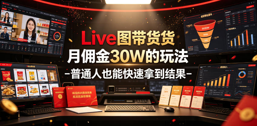 Live图带货月佣金30W的玩法-普通人也能快速拿到结果-靠谱项目库