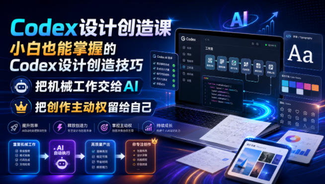 Codex设计创造课，小白也能掌握的Codex设计创造技巧，把机械工作交给AI，把创作主动权留给自己-靠谱项目库