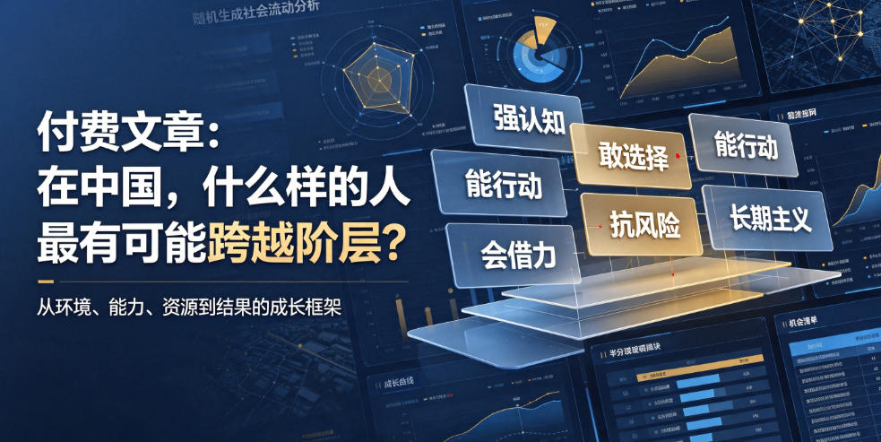 付费文章：在中国，什么样的人最有可能跨越阶层？-靠谱项目库