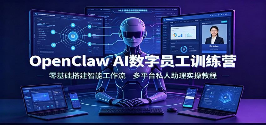 OpenClaw AI数字员工训练营：零基础搭建智能工作流，多平台私人助理实操教程-靠谱项目库