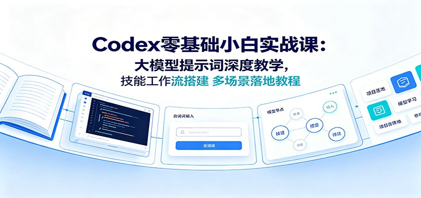 Codex零基础小白实战课：大模型提示词深度教学，技能工作流搭建多场景落地教程-靠谱项目库