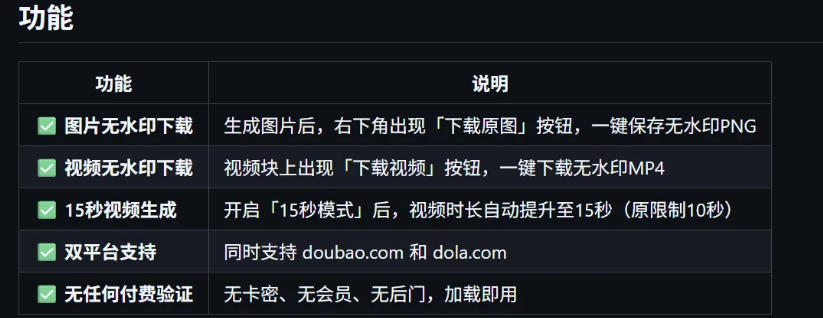 图片[3]-豆包生成15秒视频——浏览器插件，开源免费，纯净无验证，无需任何激活码-靠谱项目库