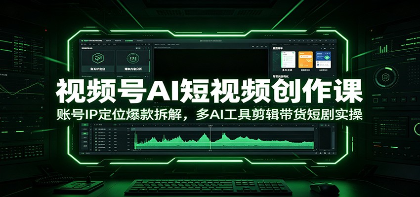视频号AI短视频创作课：账号IP定位爆款拆解，多AI工具剪辑带货短剧实操-靠谱项目库
