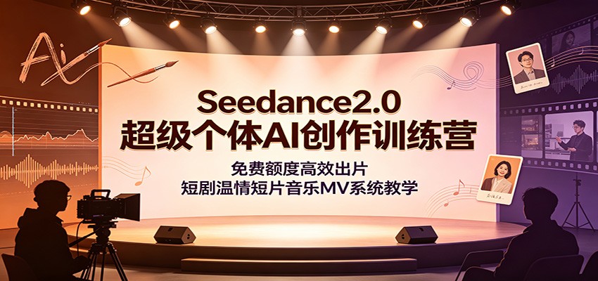 Seedance2.0超级个体AI创作训练营：免费额度高效出片，短剧温情短片音乐MV系统教学-靠谱项目库