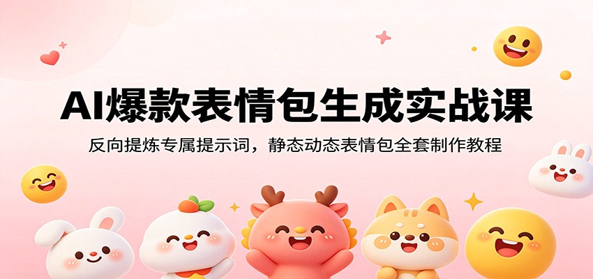 AI爆款表情包生成实战课：反向提炼专属提示词，静态动态表情包全套制作教程-靠谱项目库