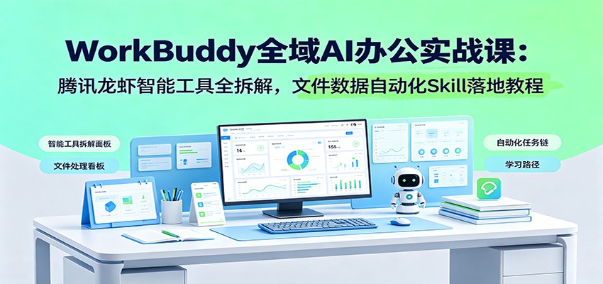 WorkBuddy全域AI办公实战课：腾讯龙虾智能工具全拆解，文件数据自动化Skill落地教程-靠谱项目库