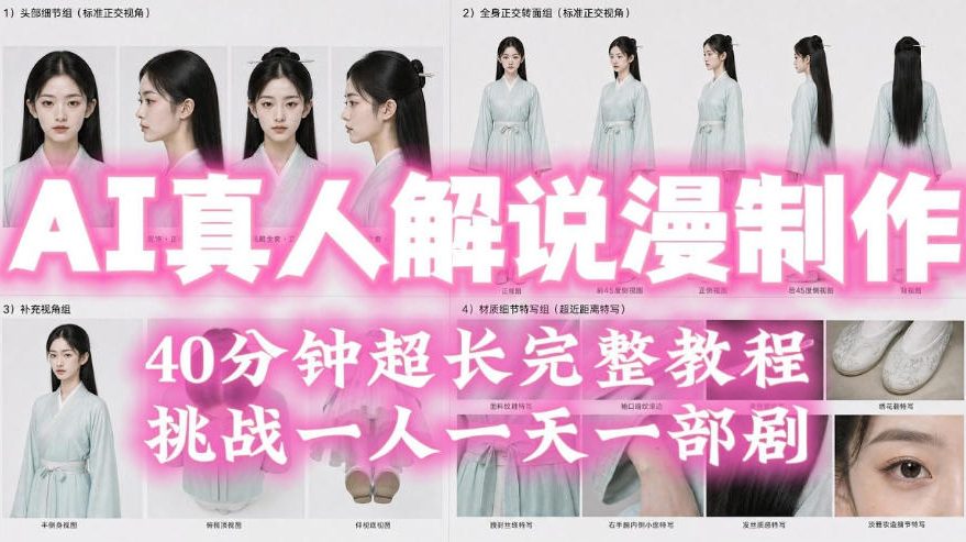 2026年AI真人解说漫剧自动批量化制作教程，40分钟超长完整，自动批量化制作，挑战一人一天一部剧！-靠谱项目库