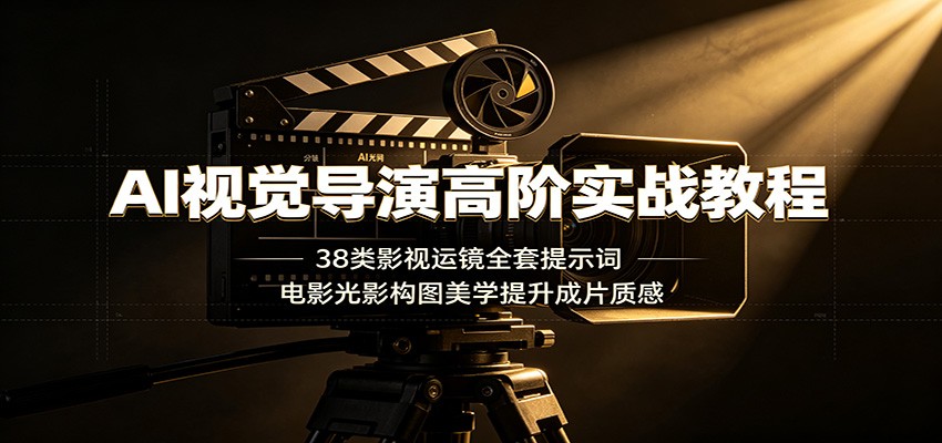 AI视觉导演高阶实战教程：38类影视运镜全套提示词，电影光影构图美学提升成片质感-靠谱项目库