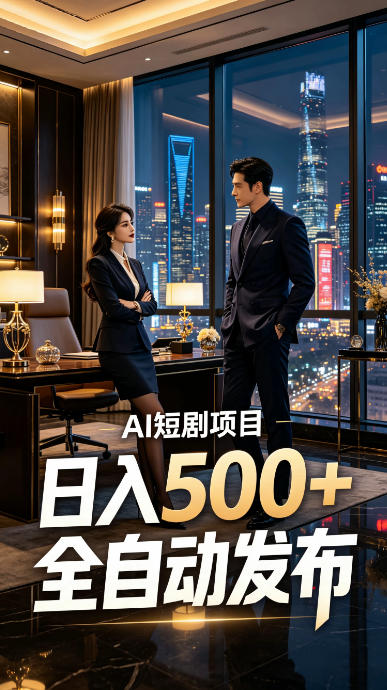 快手AI短剧自动发布，矩阵批量运营变现，轻资产副业项目，日入500+【揭秘】-靠谱项目库