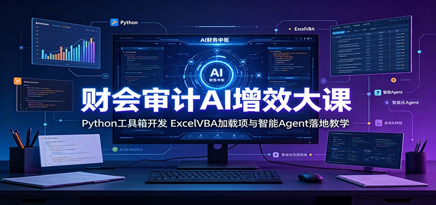 财会审计AI增效大课：Python工具箱开发，ExcelVBA加载项与智能Agent落地教学-靠谱项目库