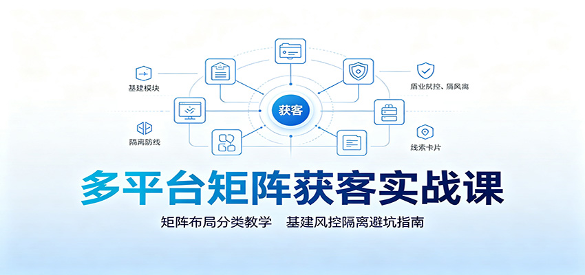 多平台矩阵获客实战课：矩阵布局分类教学，基建风控隔离避坑指南-靠谱项目库