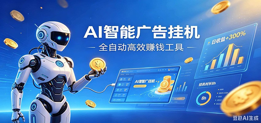 AI智能广告挂机，小白轻松上手，在家自动赚收益-靠谱项目库