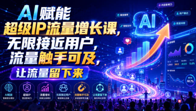 AI赋能超级IP流量增长课，无限接近用户，流量触手可及，让流量留下来-靠谱项目库