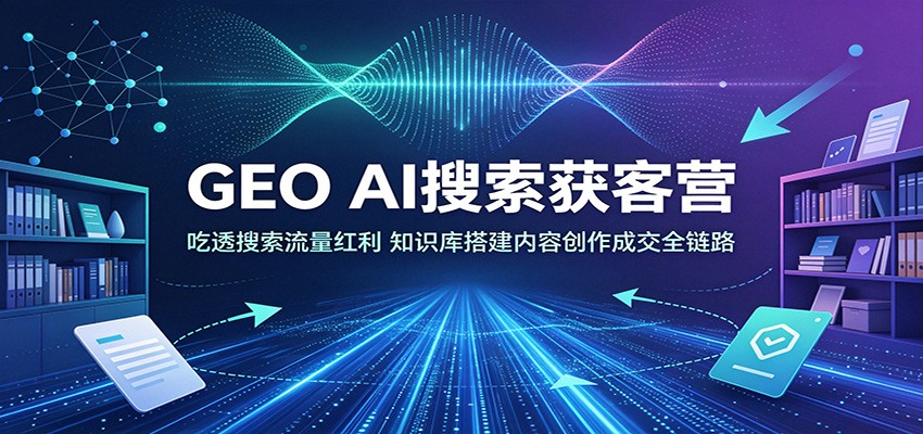 GEO AI搜索获客营：吃透搜索流量红利，知识库搭建内容创作成交全链路-靠谱项目库
