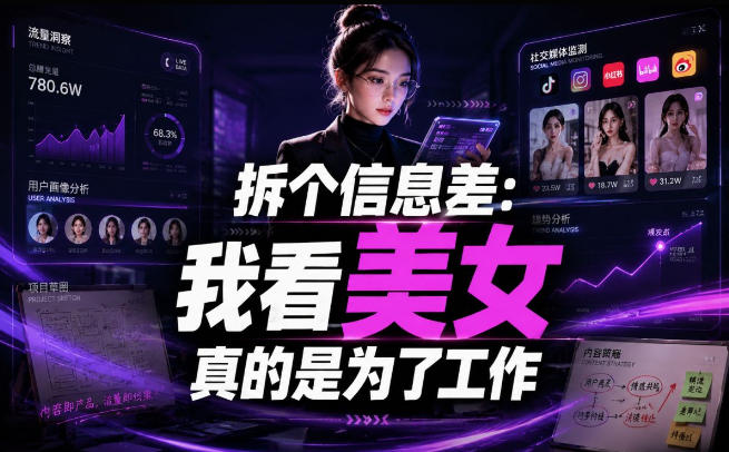 【理直气壮】我给看美女找了一个非常恰当的理由，信息差项目-靠谱项目库