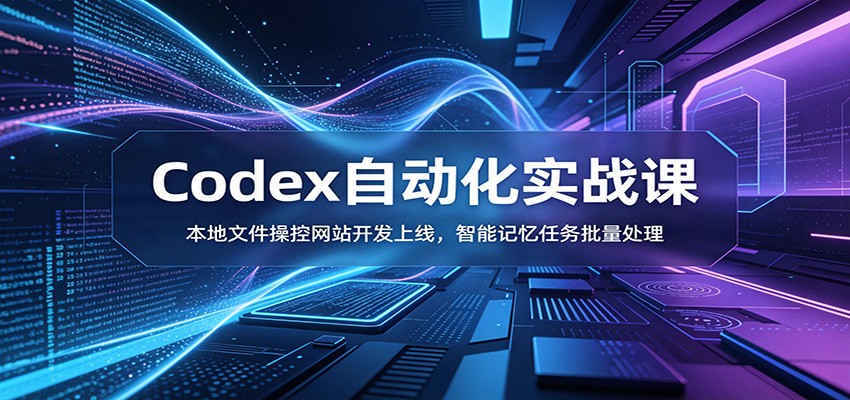 Codex自动化实战课:本地文件操控网站开发上线,智能记忆任务批量处理-靠谱项目库