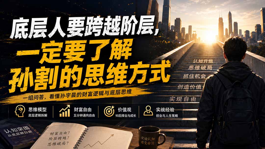 (20040期)付费文章:底层人要跨越阶层,一定要了解孙割的思维方式-靠谱项目库