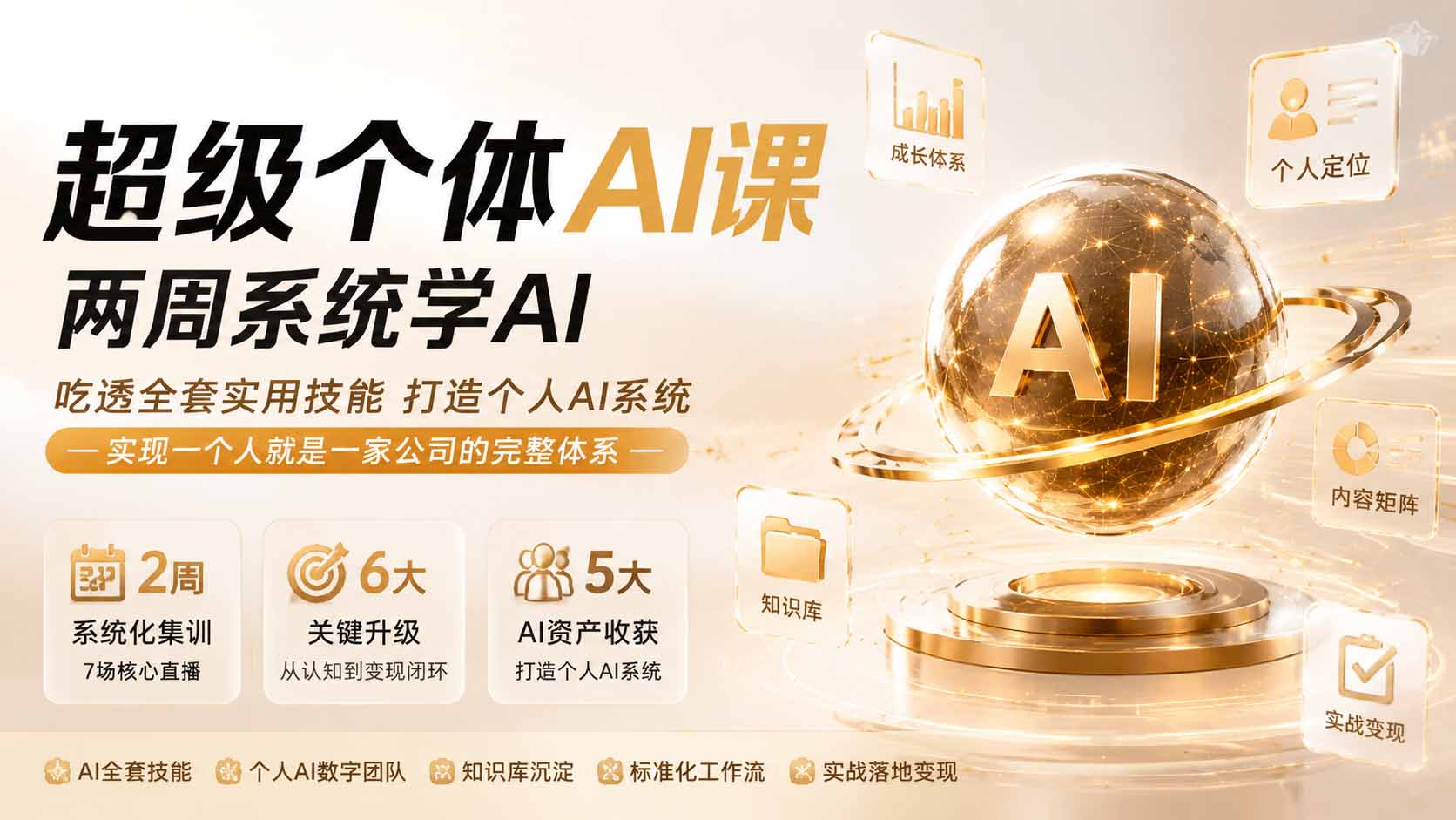 (20034期)超级个体AI课 两周系统学AI;吃透全套实用技能打造个人AI系统,实现一个人就是一家公司的完整体系(更新0823)-靠谱项目库