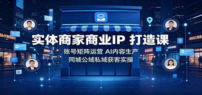 实体商家商业IP打造课:账号矩阵运营,AI内容生产,同城公域私域获客实操-靠谱项目库