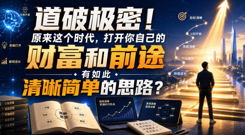 公众号灏泽异谈付费文:道破极密!原来这个时代,打开你自己的财富和前途,有如此清晰简单的思路?!-靠谱项目库