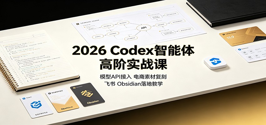 2026 Codex智能体高阶实战课:模型API接入,电商素材复刻,飞书Obsidian落地教学-靠谱项目库
